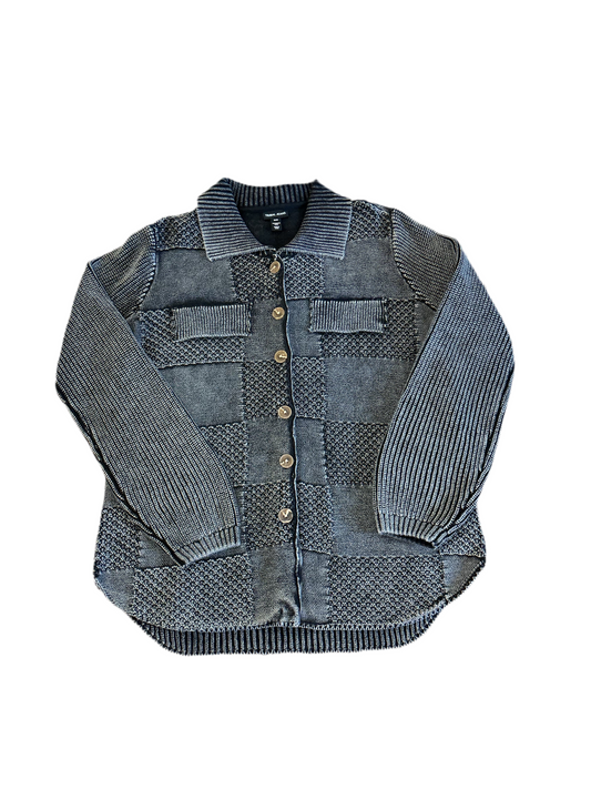 Black Wash Fisherman Sweater