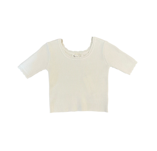 Ribbed Scallop Tee