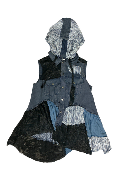 Asymmetrical Hooded Vest