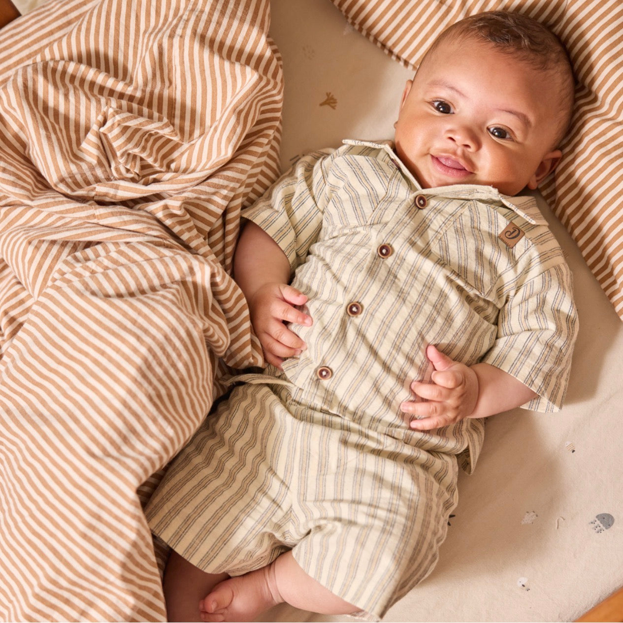 Boys 2 Piece Striped Shorts Set