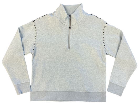 Blue Collared Funnel Neck Sweater