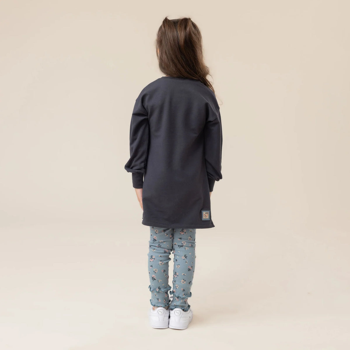 Girls Floral Light Blue Leggings