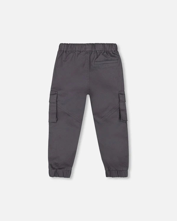Charcoal Twill Cargo Pants