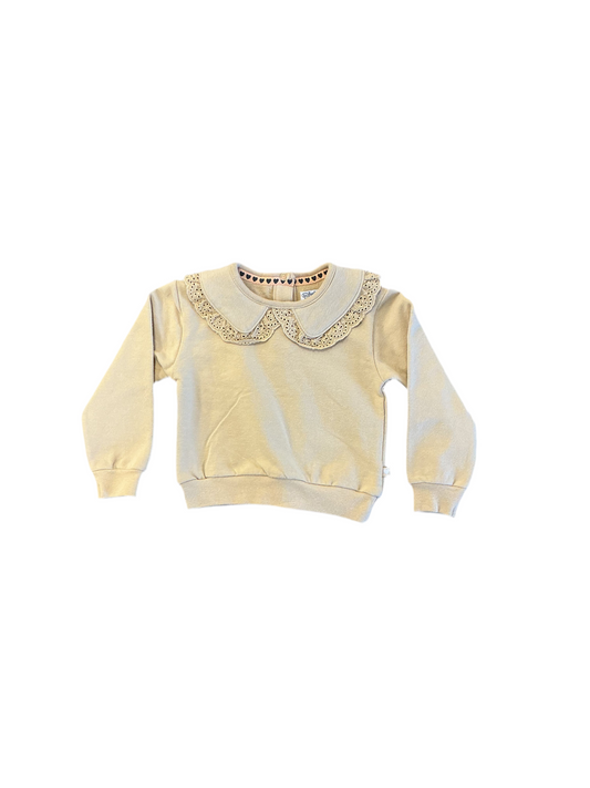 Winter Sweater with Lace Detailed Collar