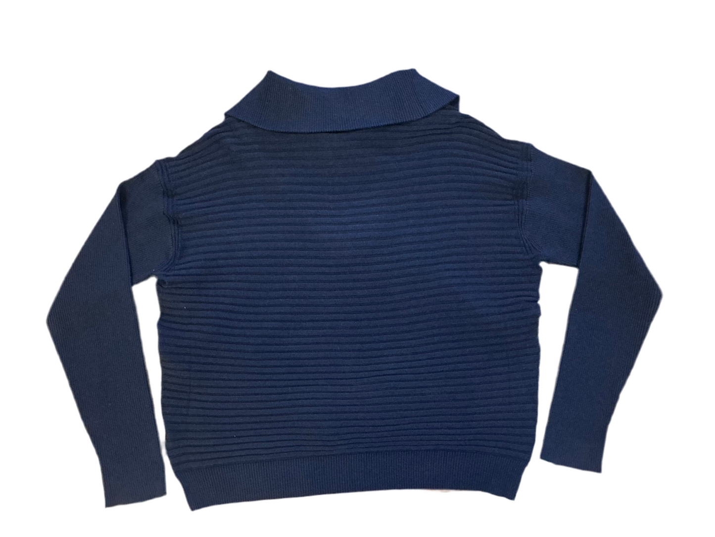 Navy Collared V-Neck Sweater