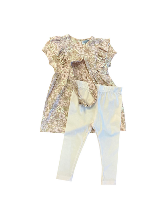 Retro Flower Baby 2-Piece With Headband