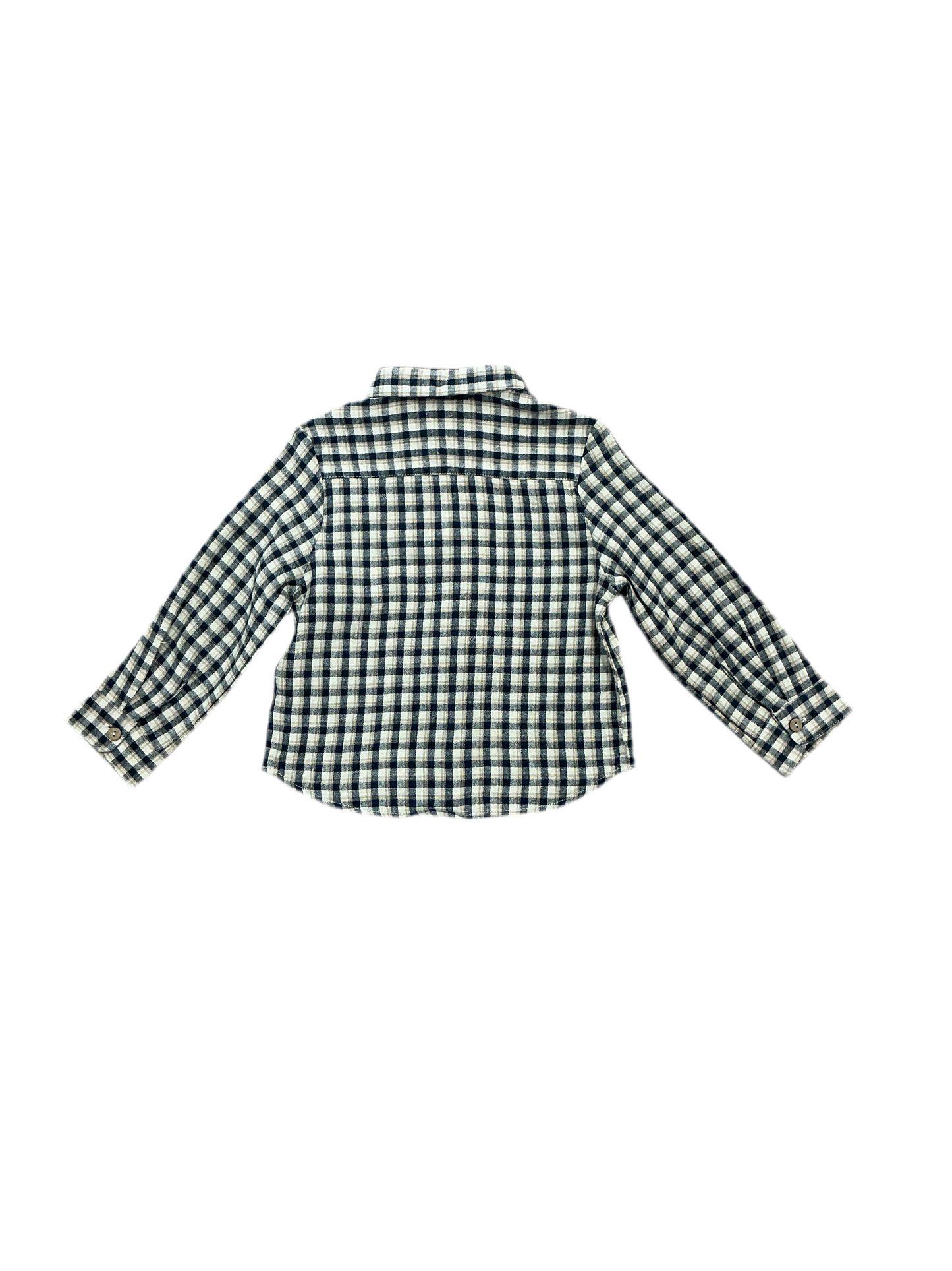 Navy Check Button Down