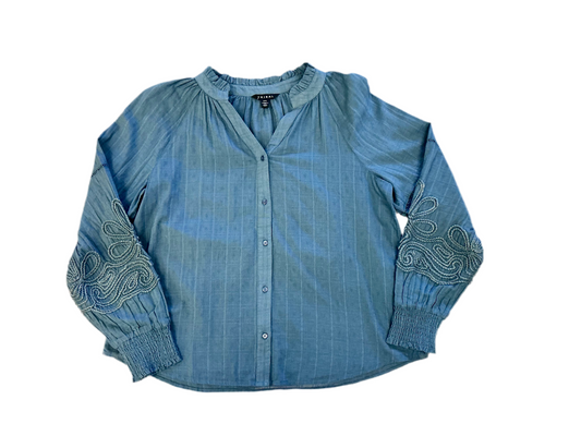 Flowy Appliqué Peasant Blouse