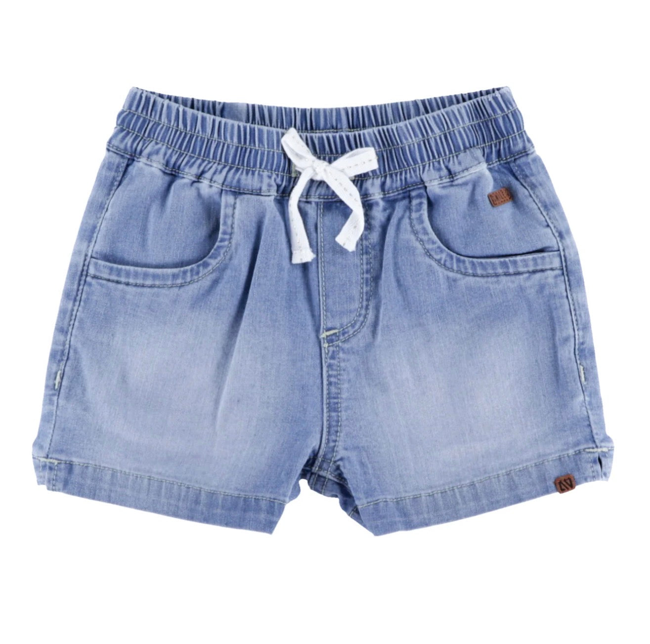 Girls Denim Jean Shorts With Drawstring