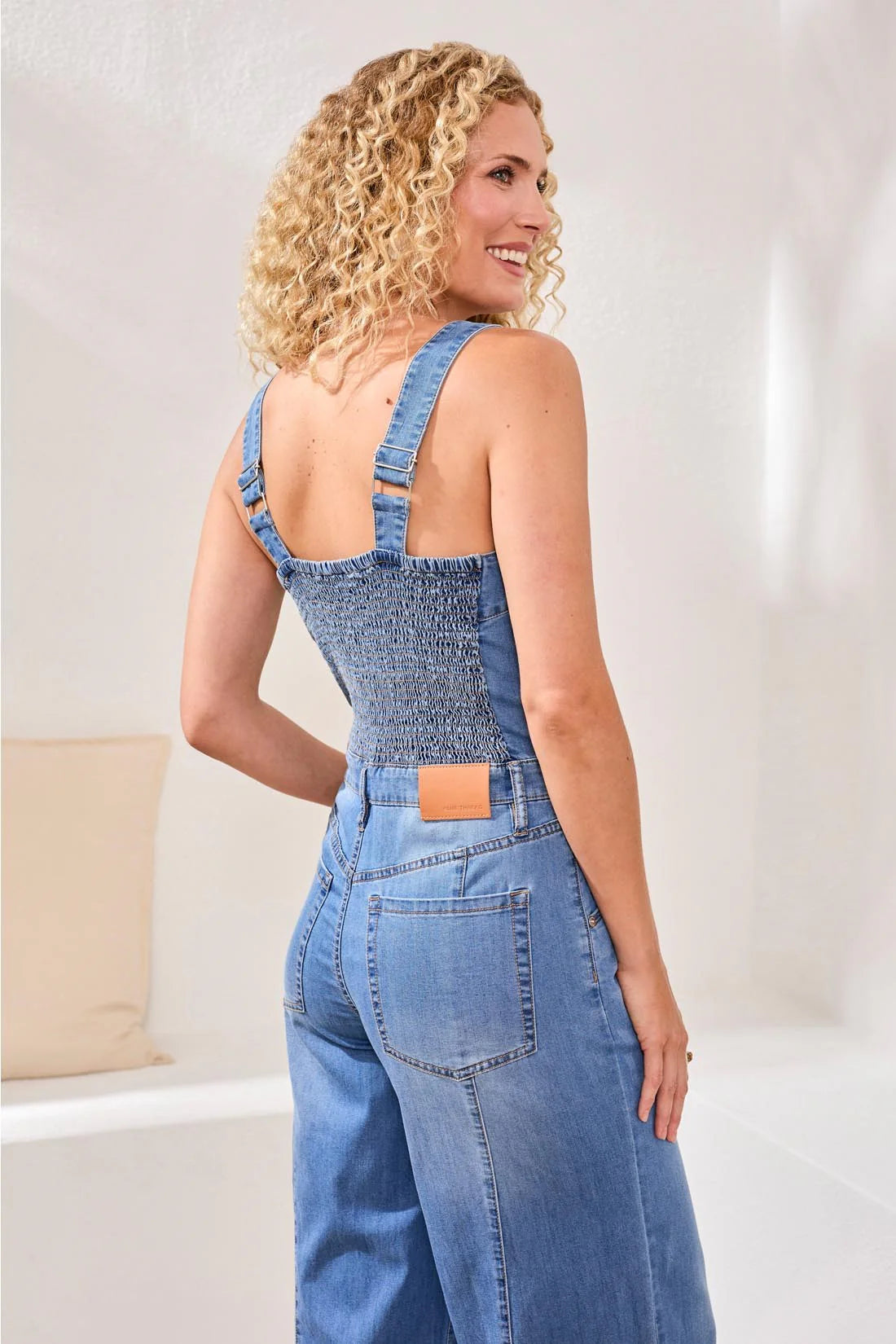 Amalfi Coast Denim-Style Jumpsuit