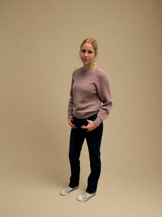 Dusty Rose Ribbed Pullover