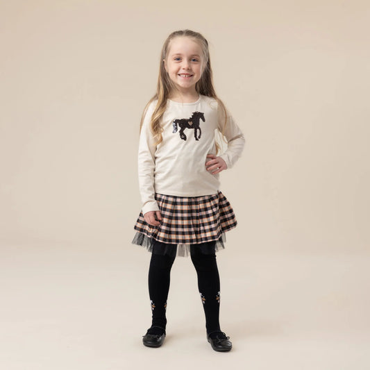 Girls Ivory Long Sleeve w/ Reversible Sequins