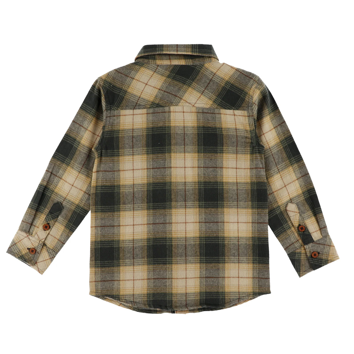 Boys Flannel Forest Green Shirt