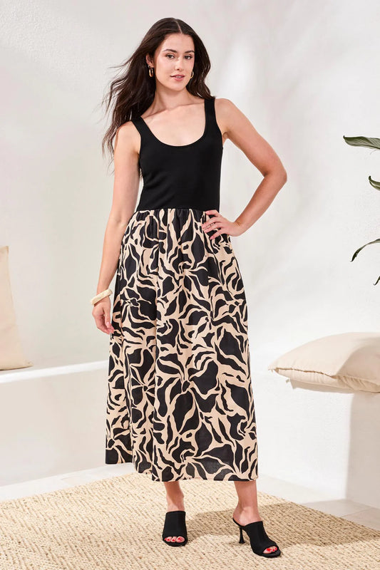 Sleeveless Twofer Maxi Dress