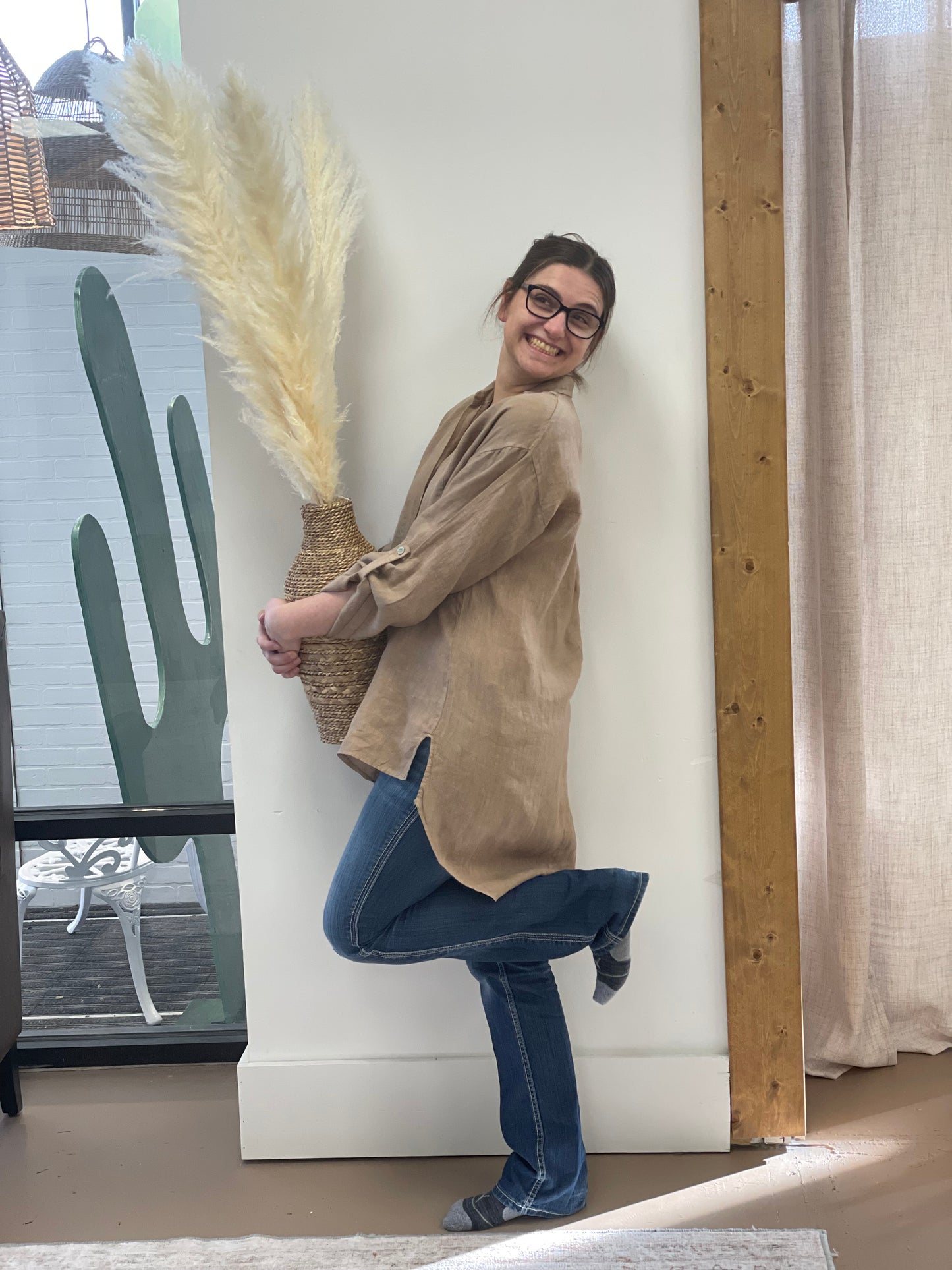 Linen tunic blouse