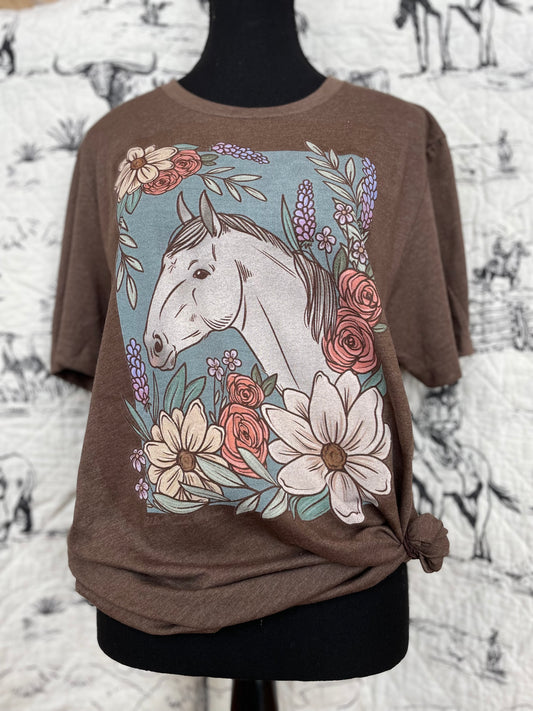 Wildflowers +Horse