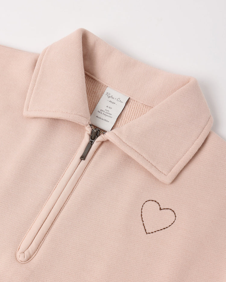 Blush Quarter Zip Sweatshirt