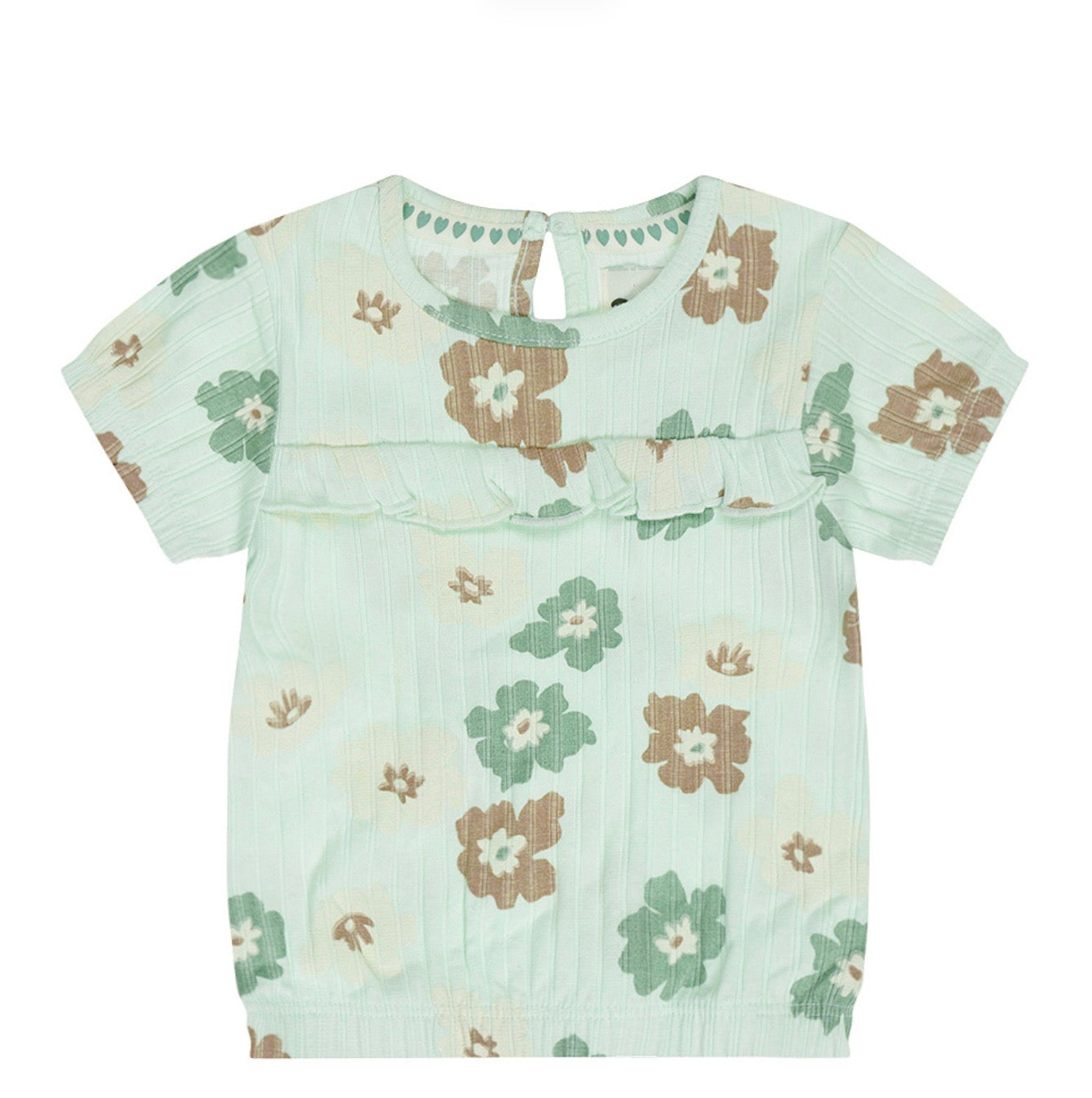 Girls Floral Aqua T-Shirt