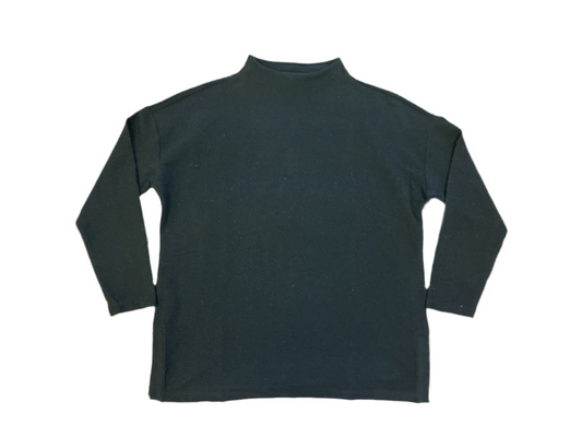 Ribbed Mockneck Tunic Top
