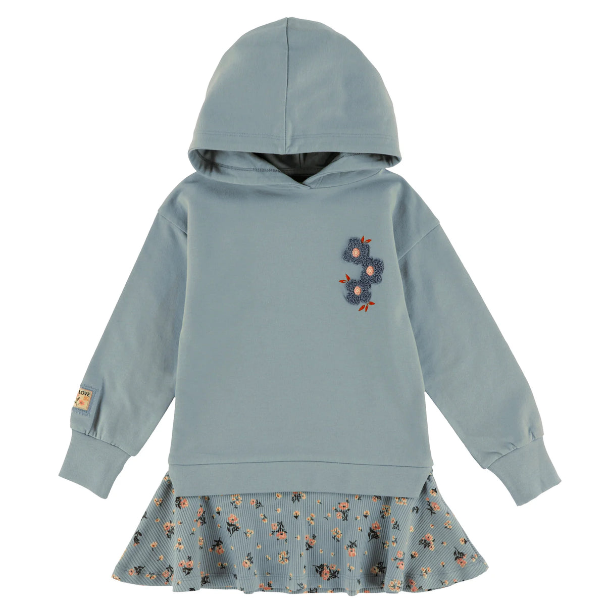 Girls Light Blue Hooded Tunic