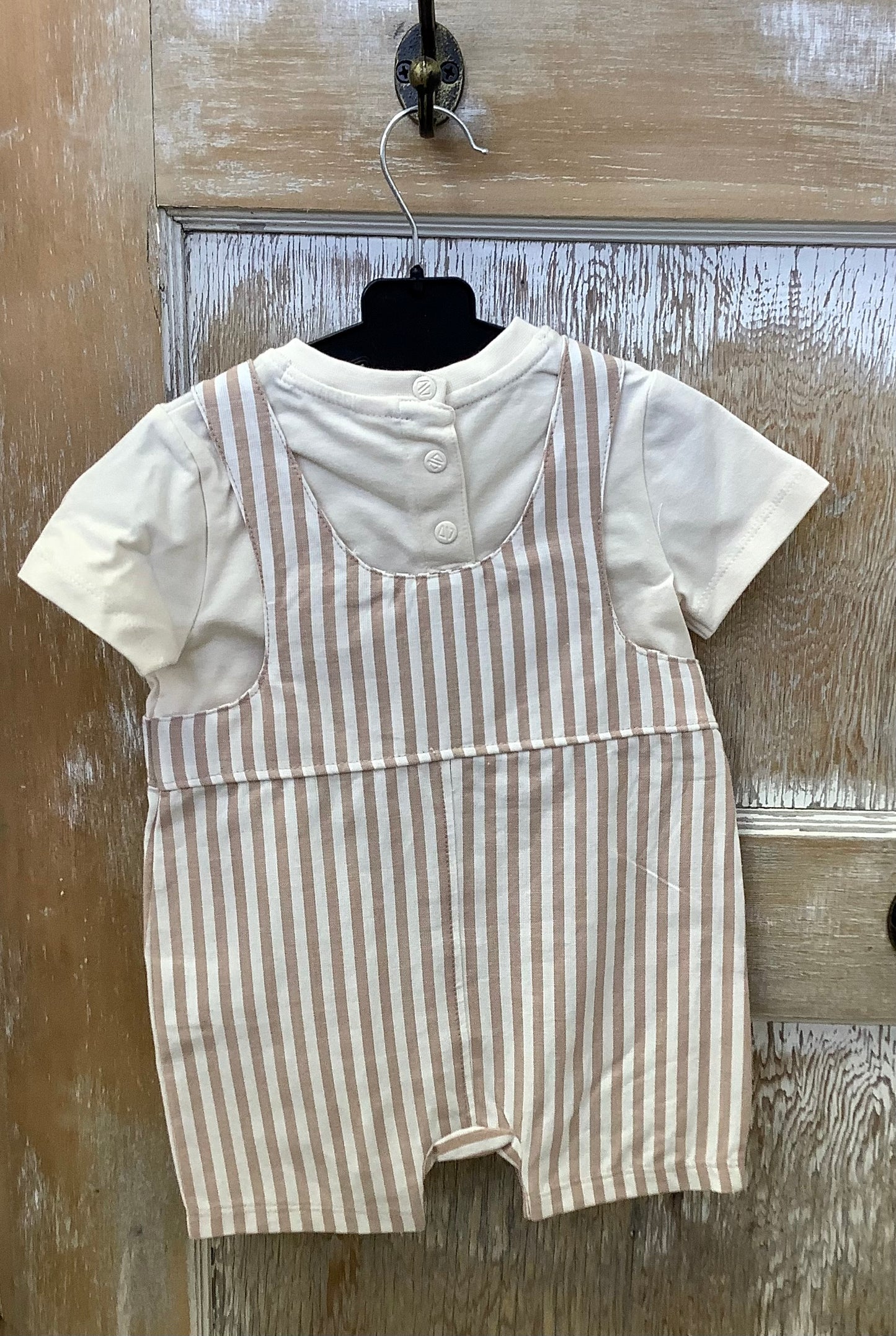 Tan Stripe Romper Set