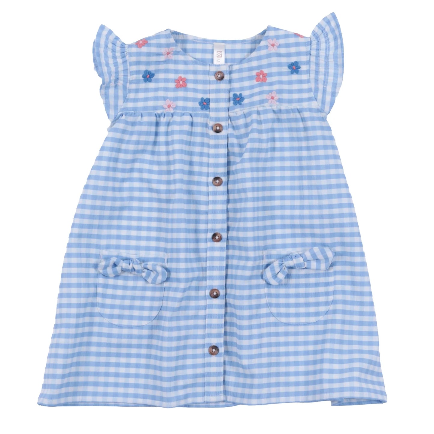 Floral Blue Plaid Dress