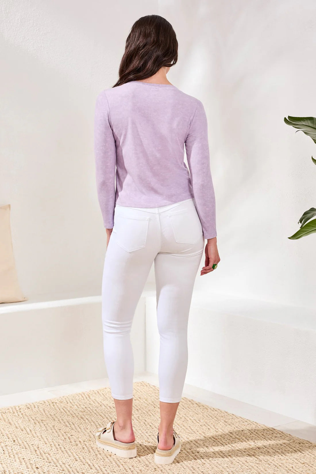 Lavender Button Front Cardigan