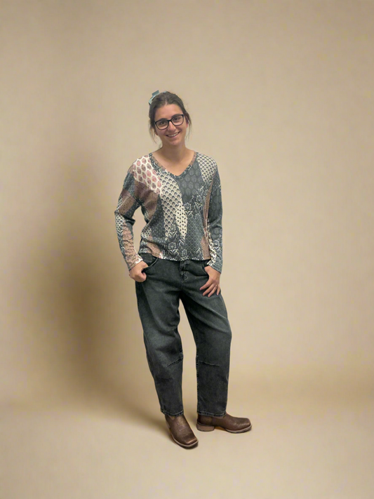 Nordic Patchwork V-neck