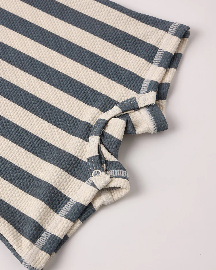 Boys Zip Retro Ocean Stripe One-Piece