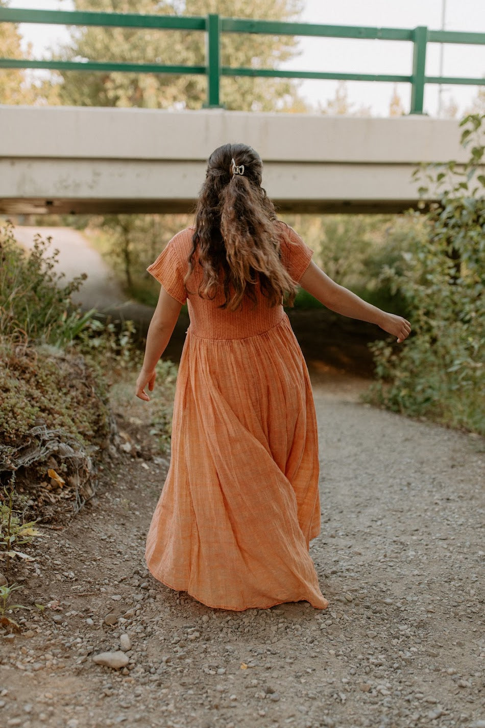 Orange Lace Maxi-dress
