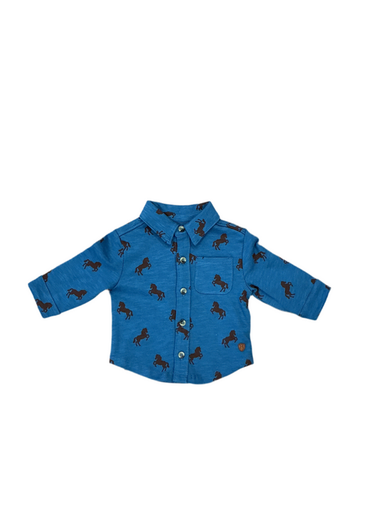 Button down horse jersey shirt