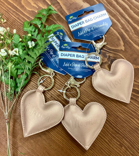 Gold Mama Heart Keychain