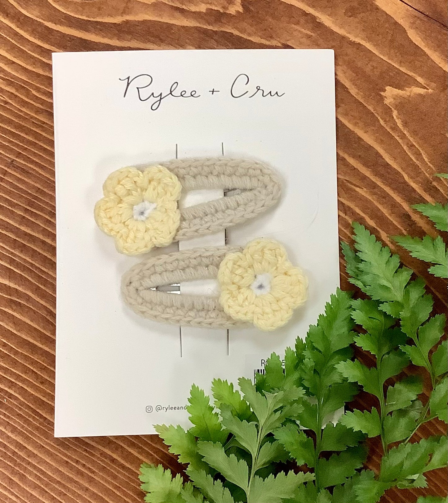 Crochet Clips Yellow Daisy