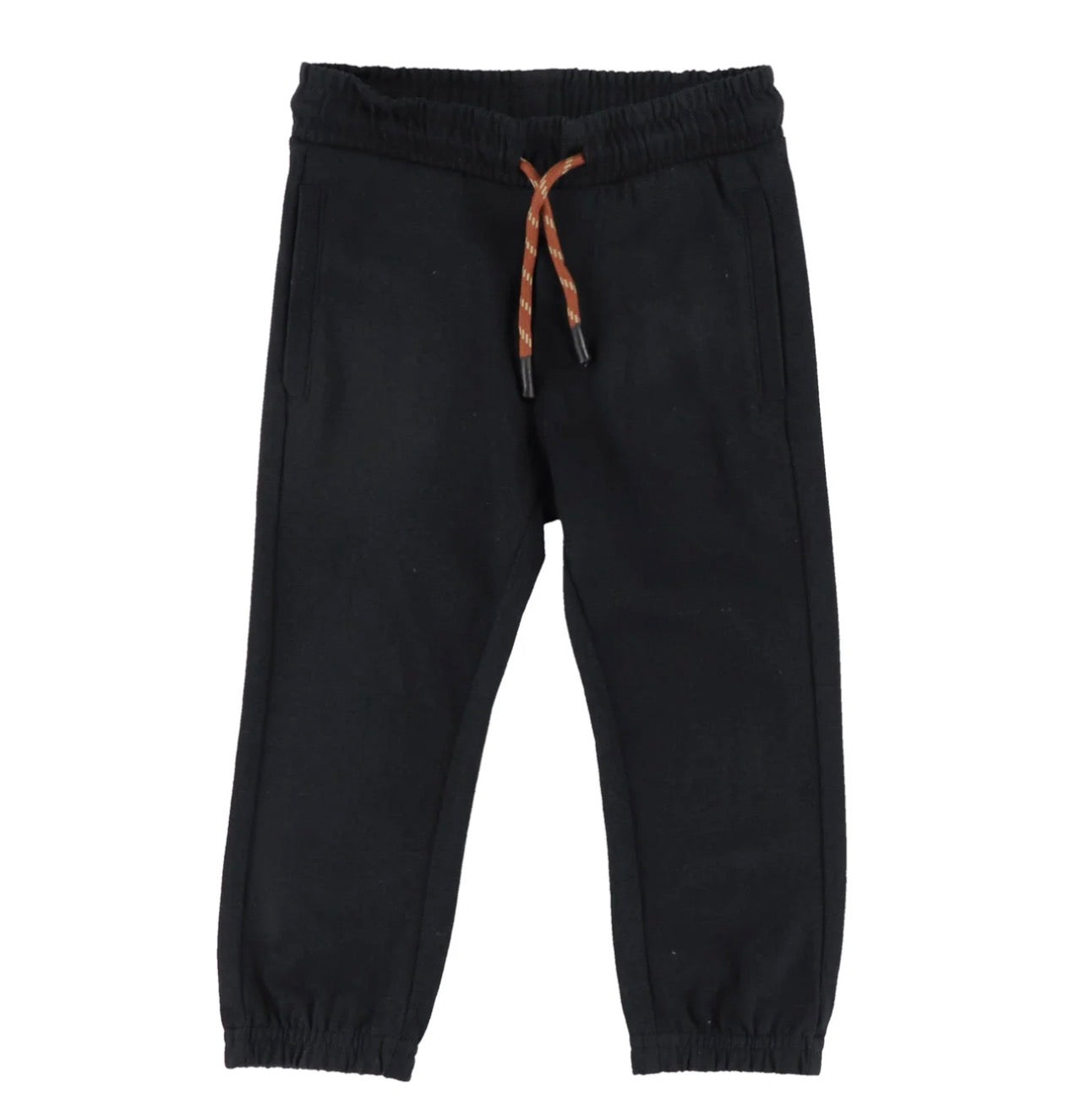 Boys Black Pants With Drawstring Waistband