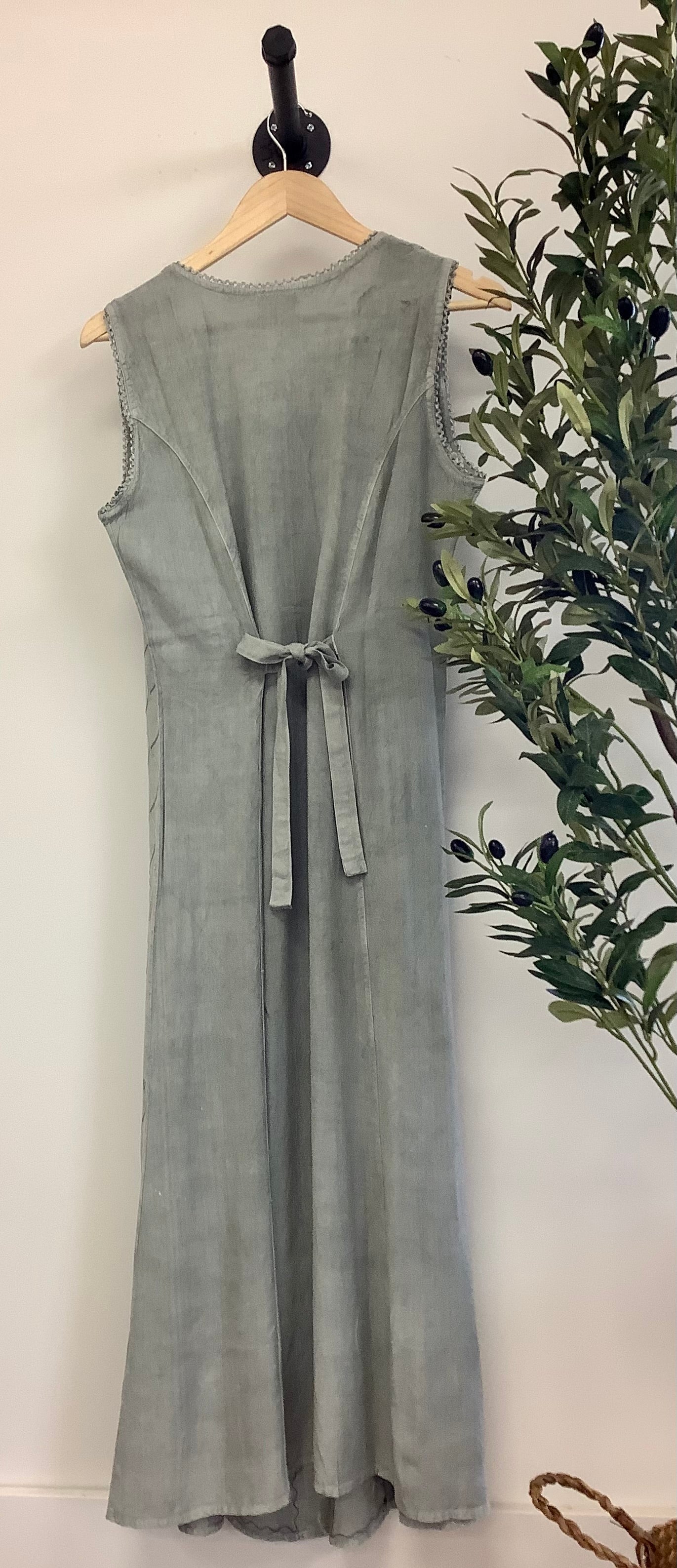 Bohemian Cottage Core Embroidered Button Down Dress