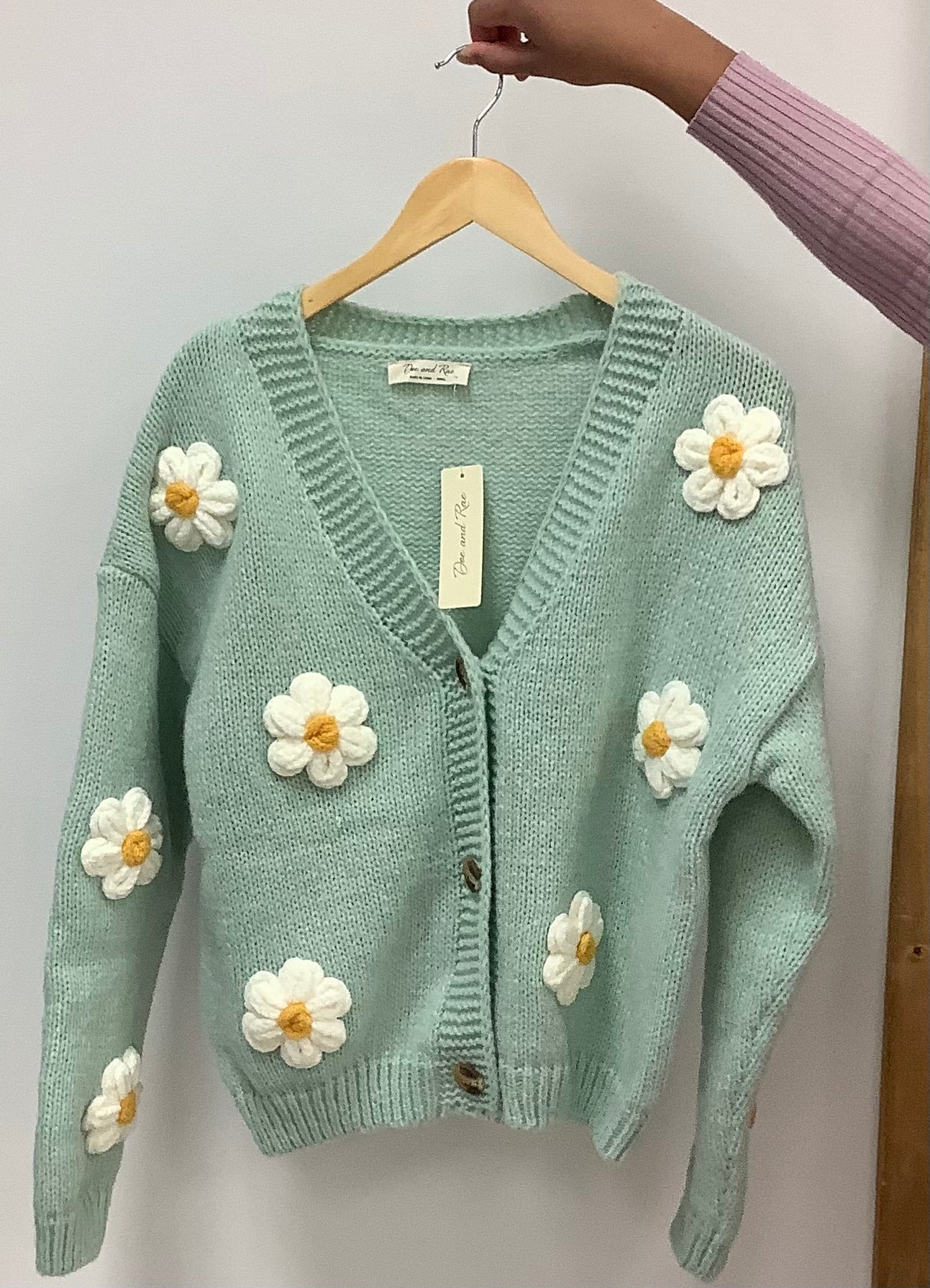 Embroidered Daisy Cardigan