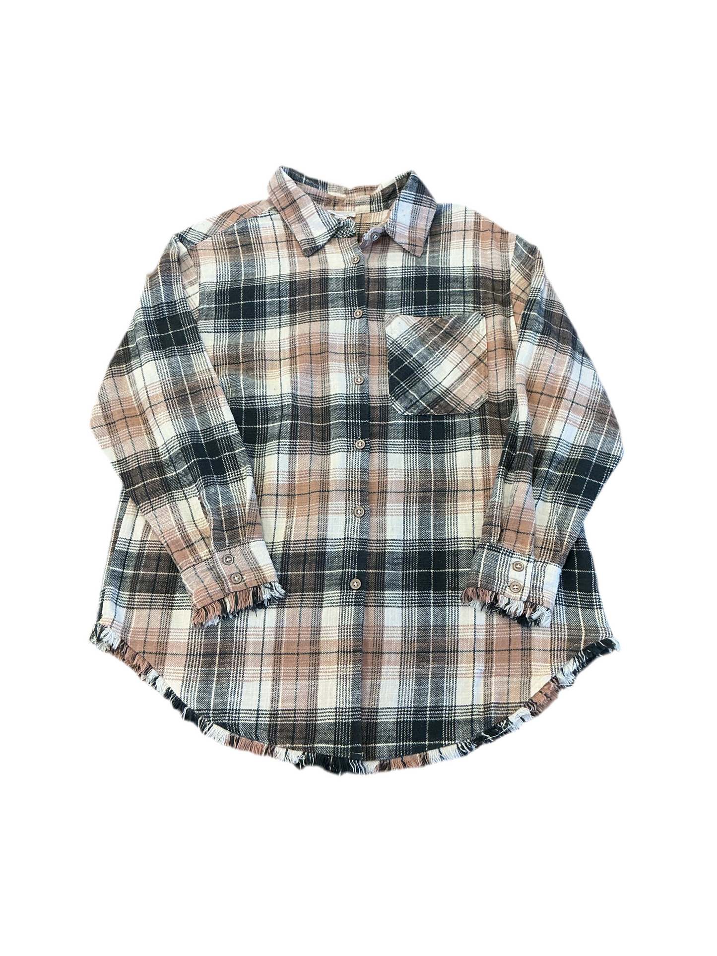 Frayed Plaid Shacket