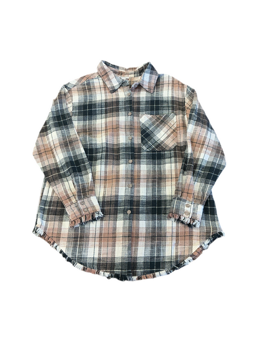 Frayed Plaid Shacket
