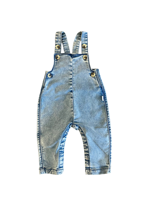 Light-Wash Denim Overalls