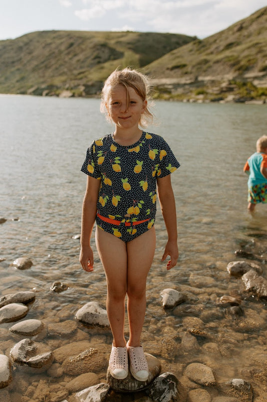 Fresh Lemons Short Sleeve Tankini Set