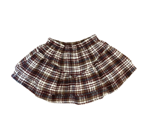 Plaid Tiered Mini Skirt