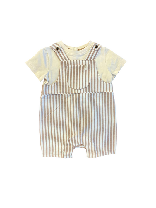 Tan Stripe Romper Set