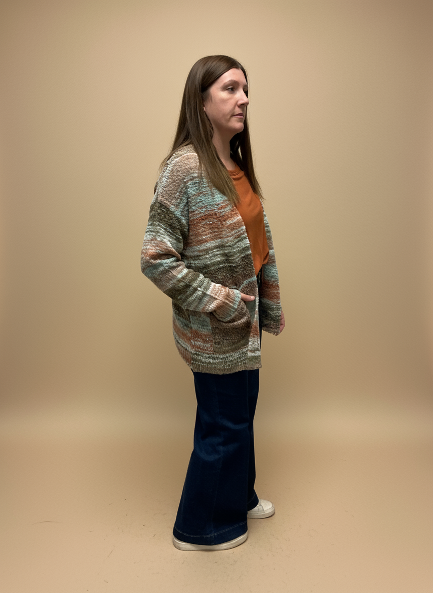 Rustic Stripe Knit Cardigan