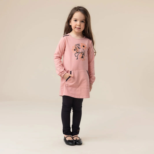 Girls Coral Horse Tunic