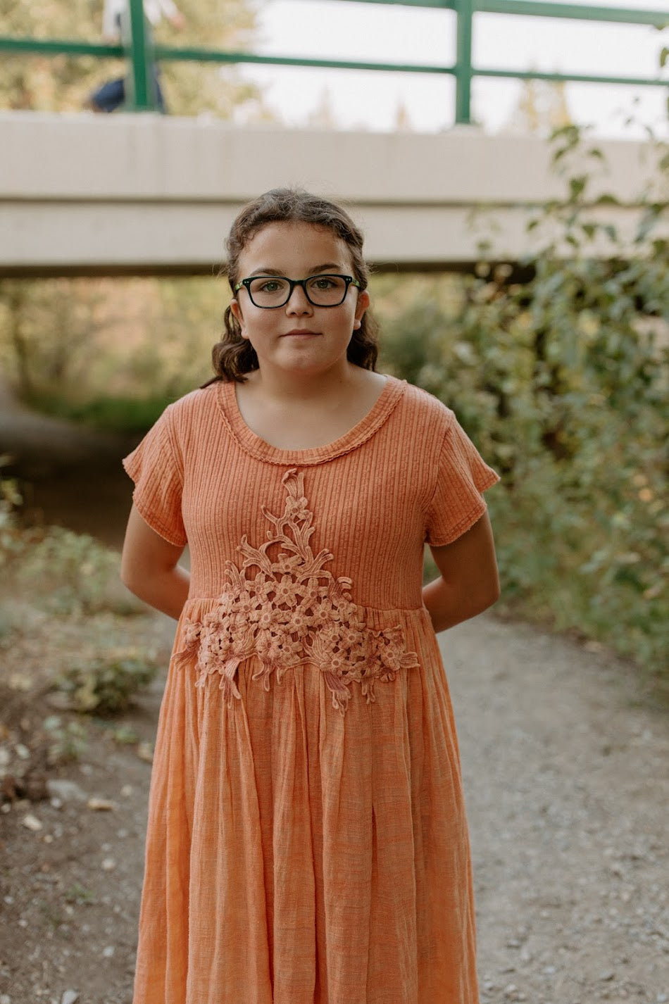 Orange Lace Maxi-dress