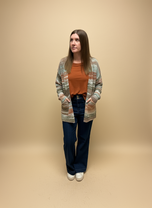 Rustic Stripe Knit Cardigan