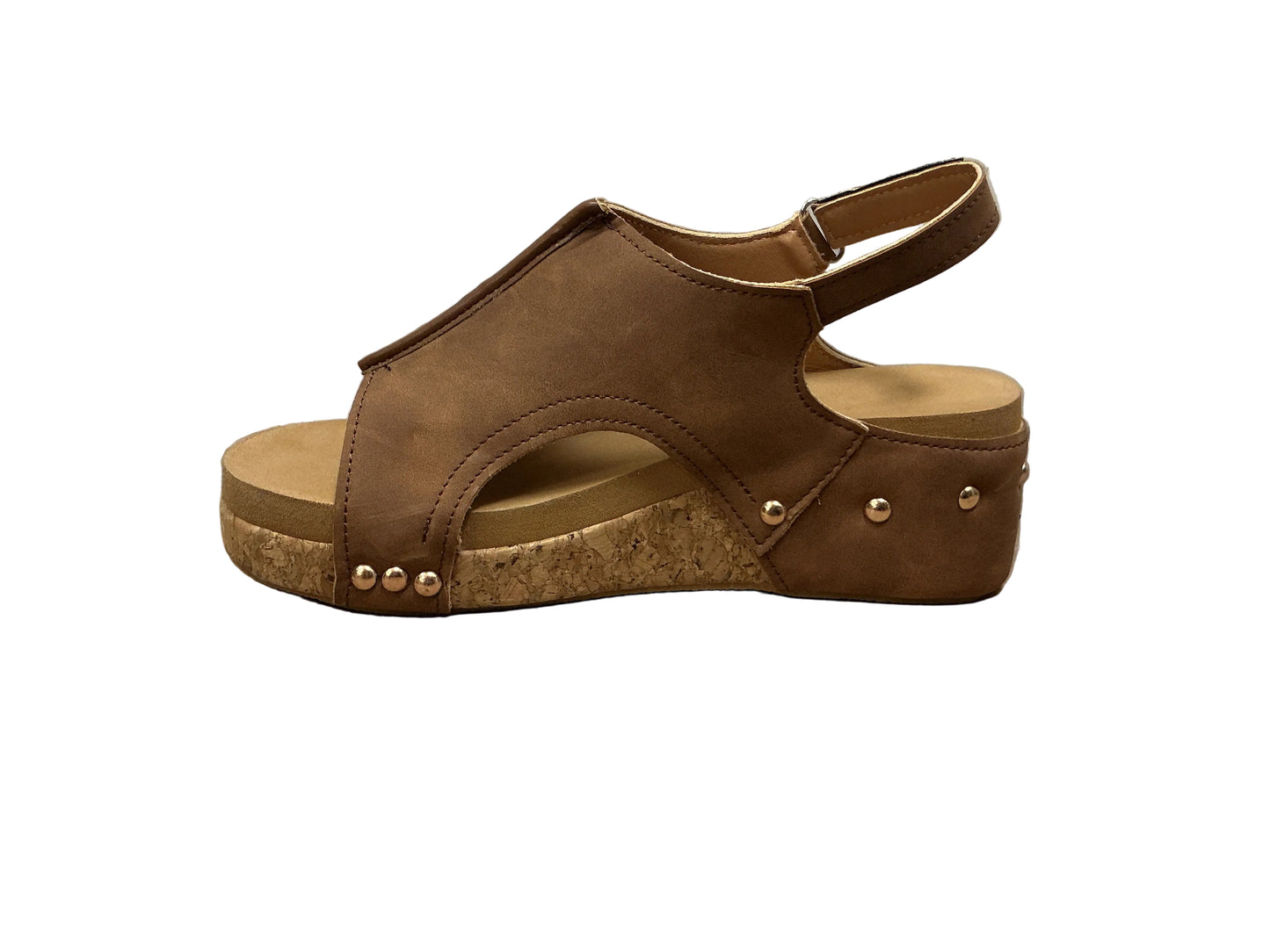 Studded Leather Wedge Sandals