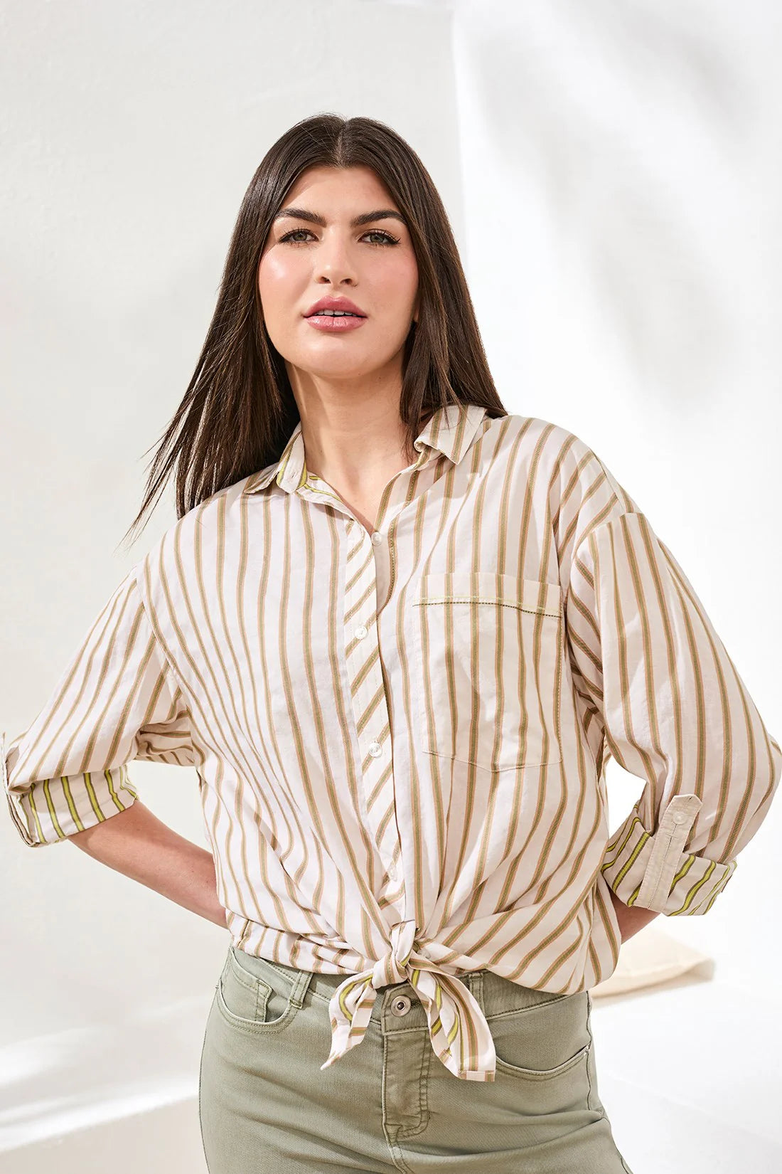 Rolled Sleeve Button Up