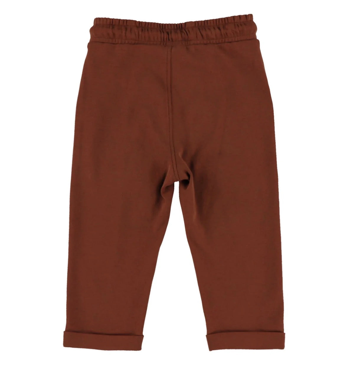 Brown Boys Pants With Drawstring Waistband