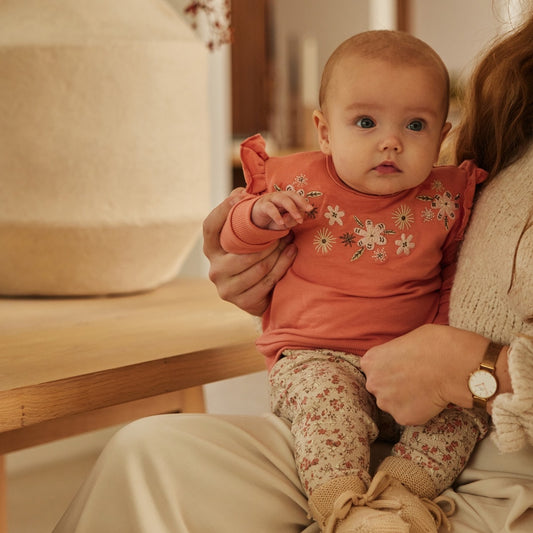 Pink Floral Ruffle Longsleeve